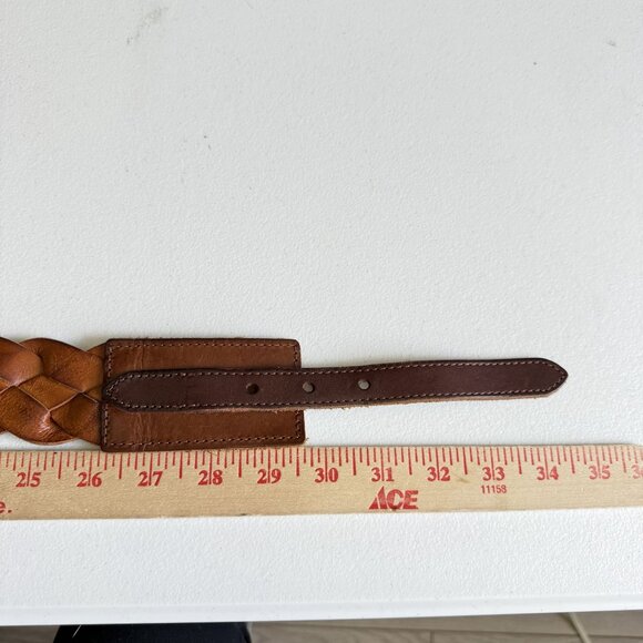 Bohemian Woven Braided Leather Wide Elastic Belt Women's 34.5" Brown Adjustable - Picture 6 of 8